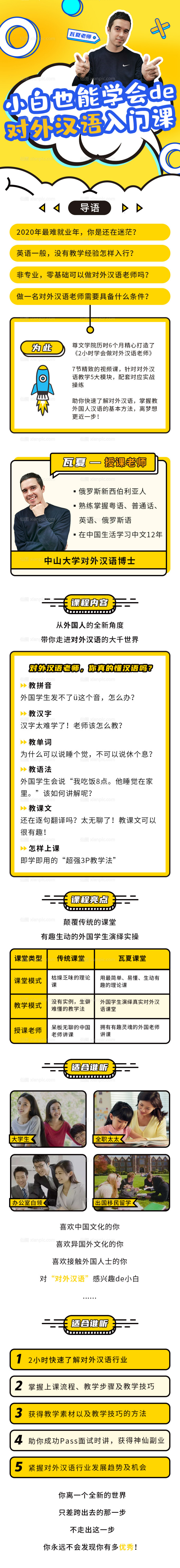 素材乐-小白也能学对外汉语入门课课程专题页