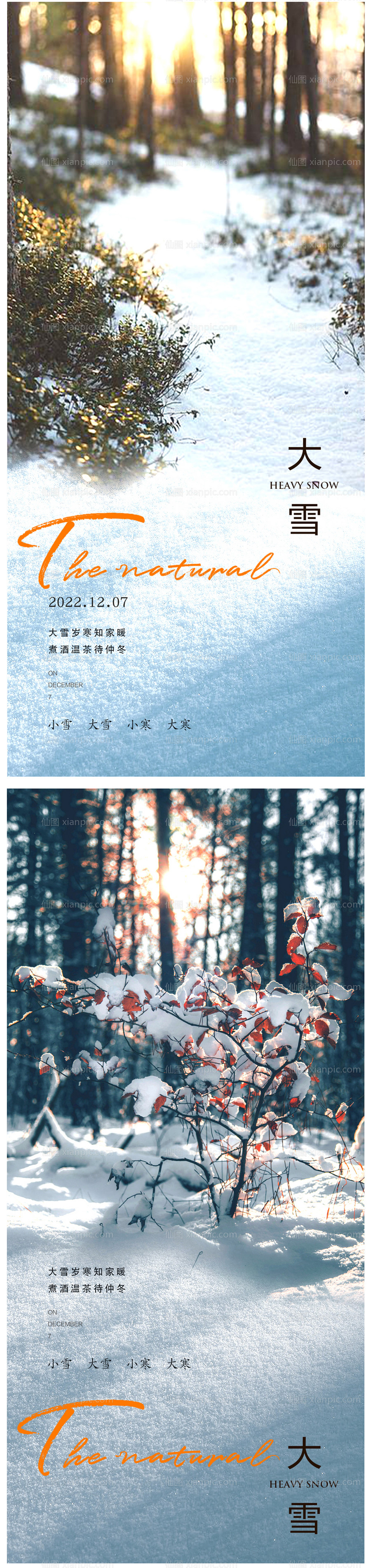 素材乐-大雪节气海报