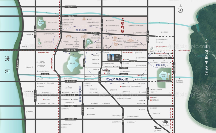 素材乐-地产区位图展板