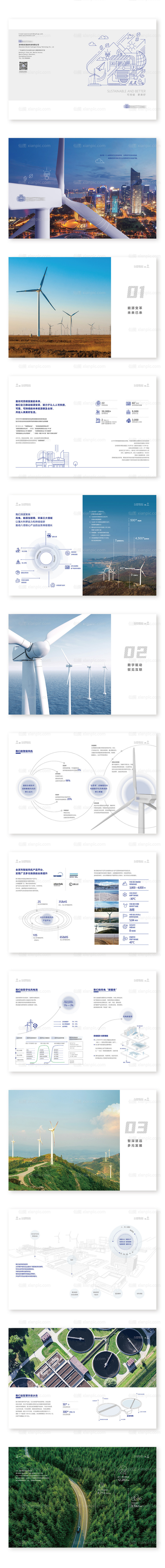 素材乐-风力发电新能源画册