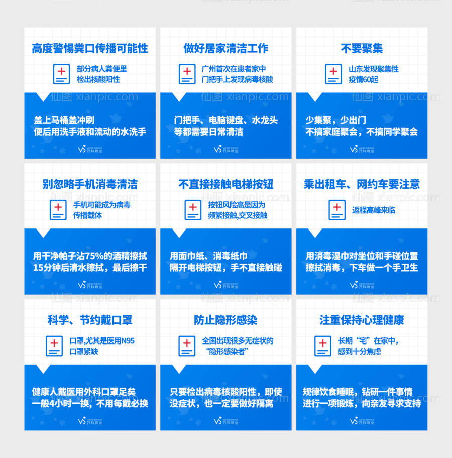 素材乐-疫情防护九宫格宣传图