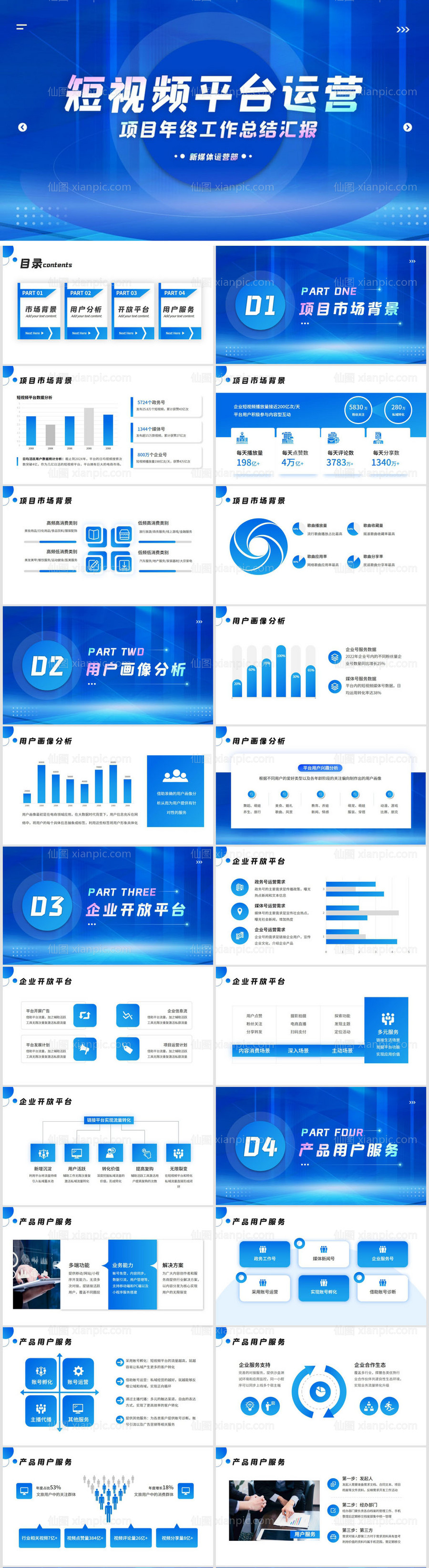 素材乐-短视频直播项目汇报PPT