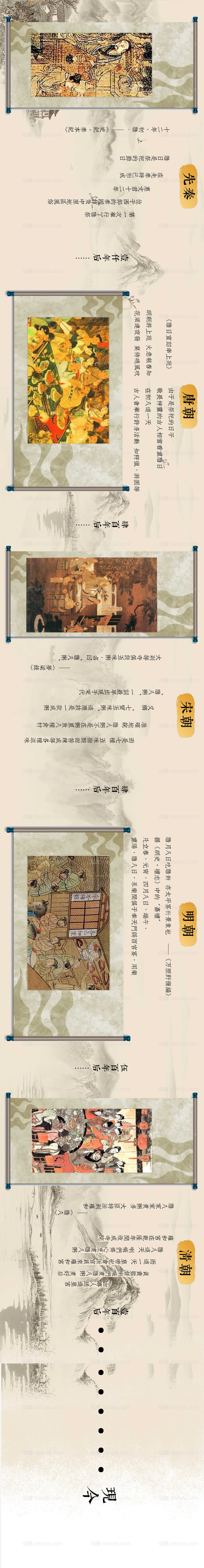 素材乐-腊八节古典画卷轴式长图