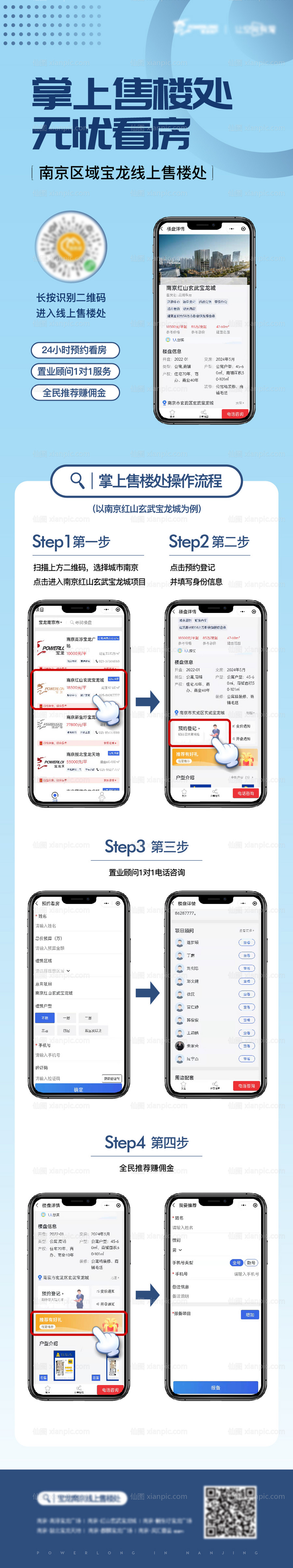 素材乐-地产看房app操作指南长图