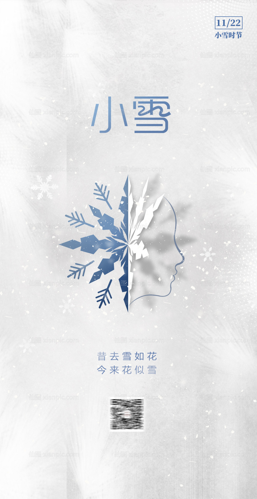 素材乐-医美小雪节气海报