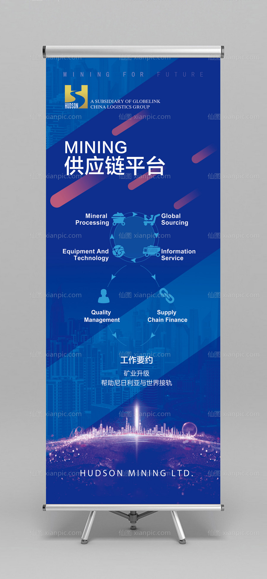 素材乐-科技感会议展会易拉宝