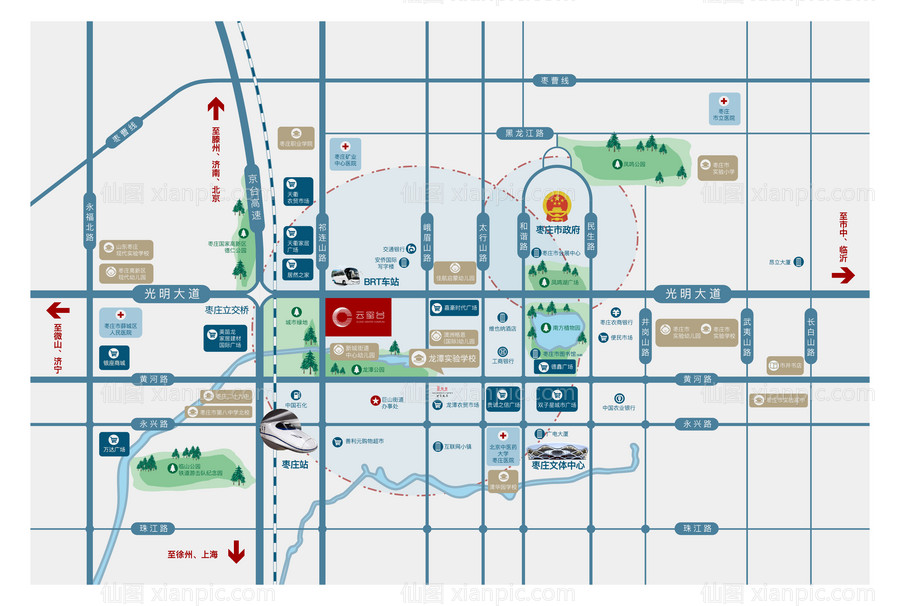 素材乐-区位线路图