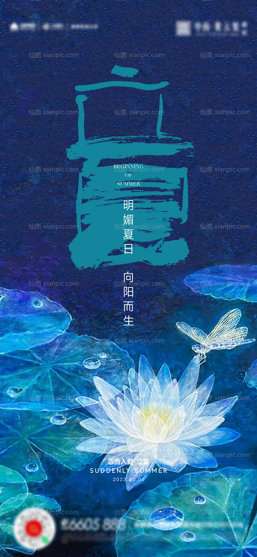 素材乐-立夏夏至小满海报