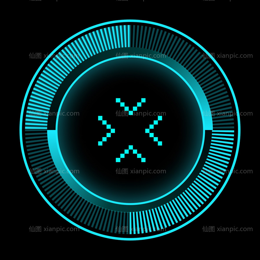 仙图网-科技可视化数字旋转圆形圆环图标