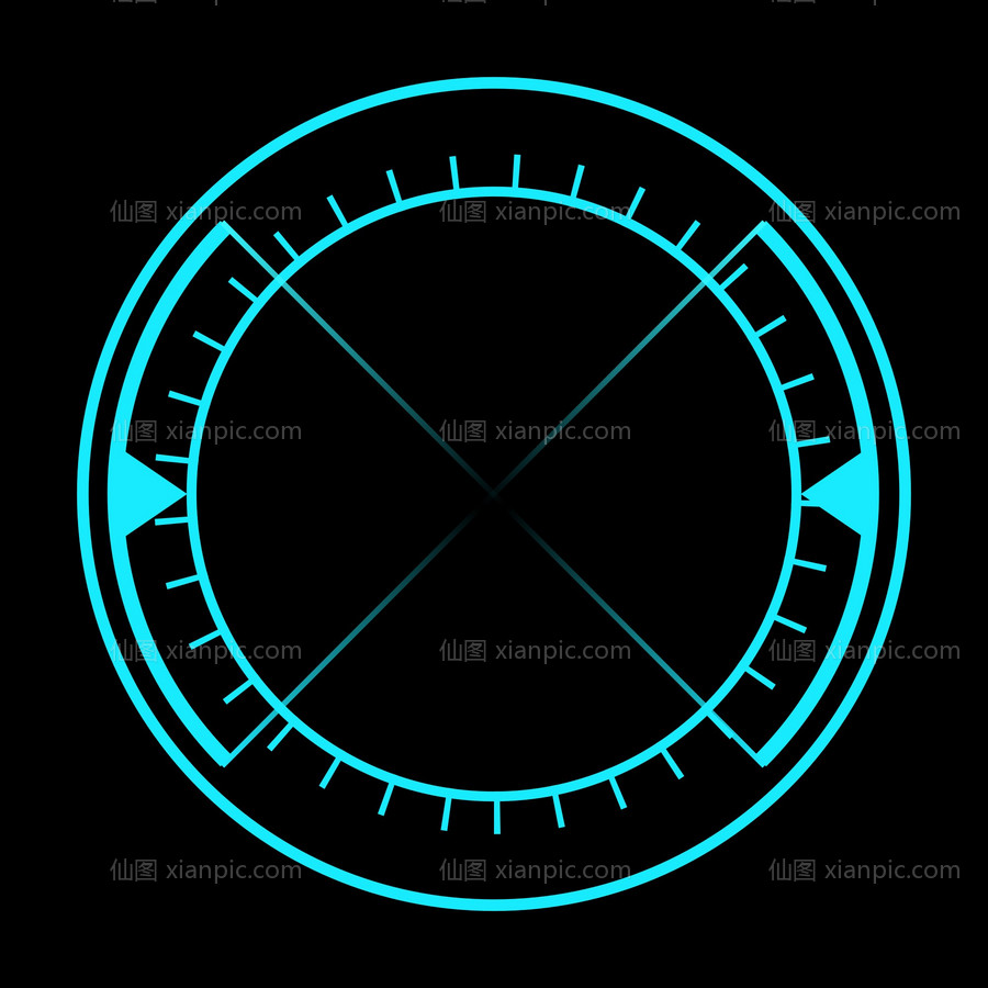 素材乐-科技可视化数字旋转圆形圆环图标