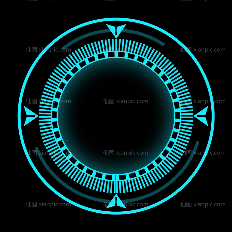仙图网-科技可视化数字旋转圆形圆环图标