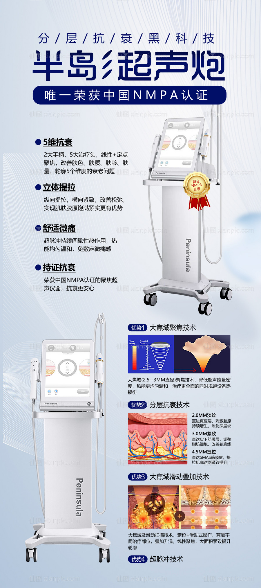 仙图网-半岛超声炮仪器易拉宝