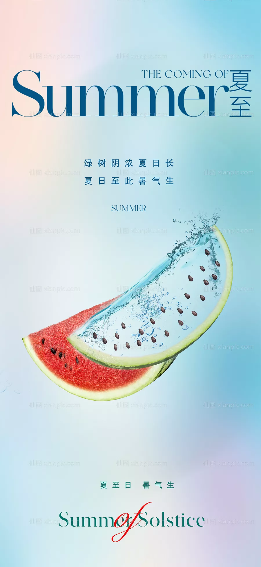 仙图网-地产美业夏至节气海报