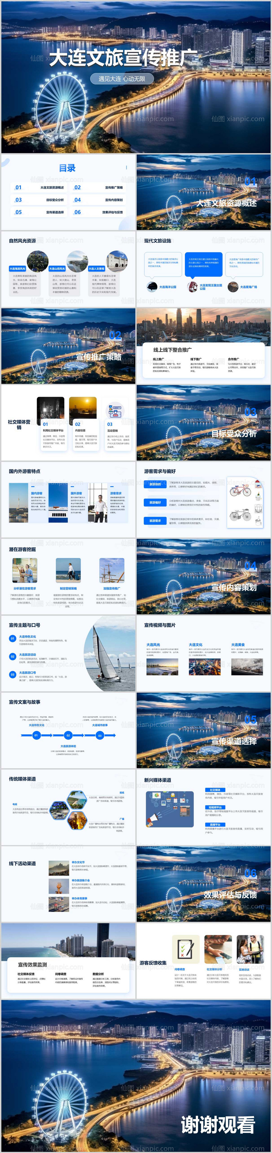仙图网-大连文旅宣传推广PPT