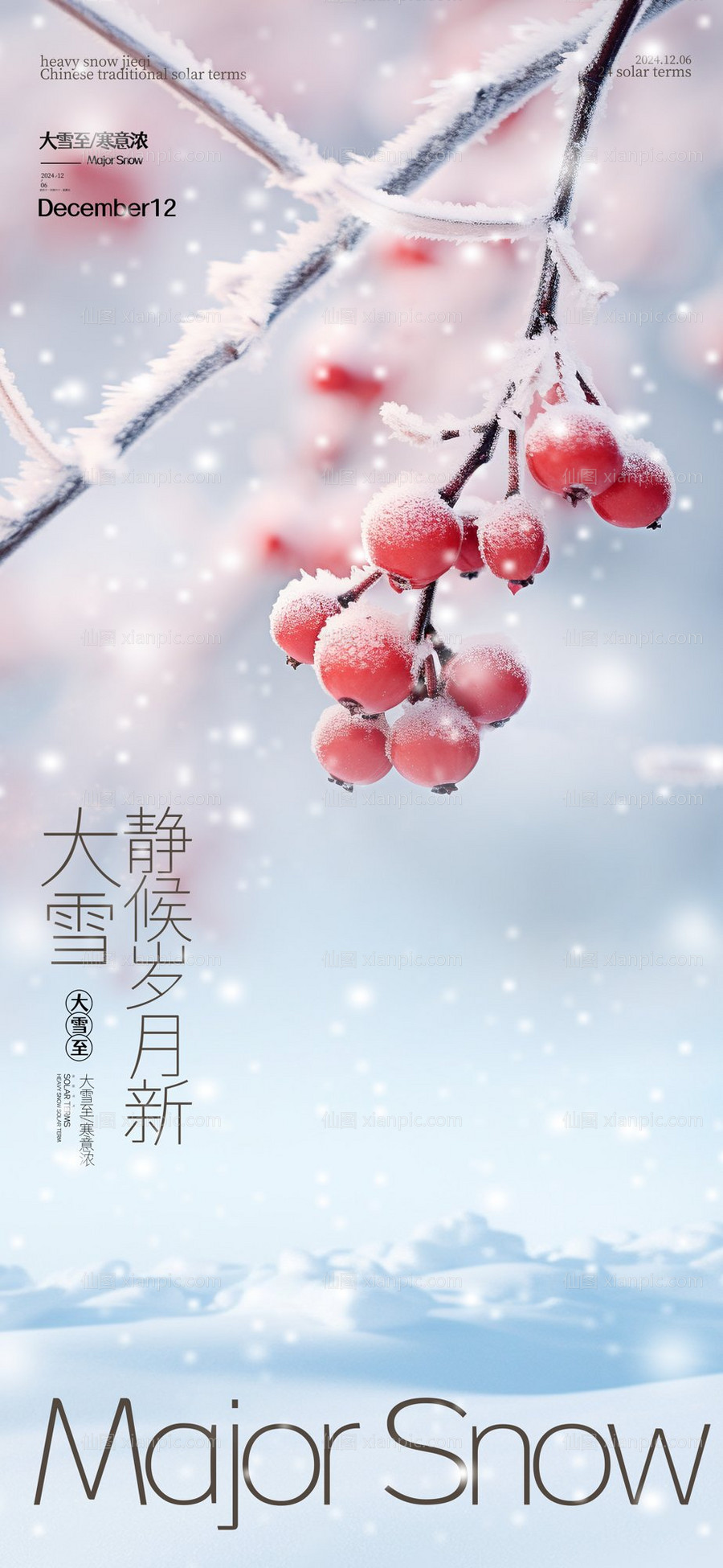 仙图网-大雪节气海报