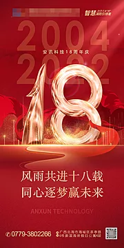 仙图网-企业公司18周年庆海报设计