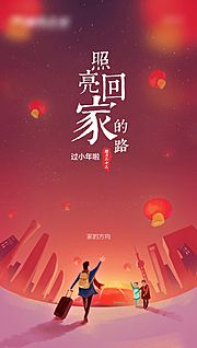 素材乐-小年回家微信海报