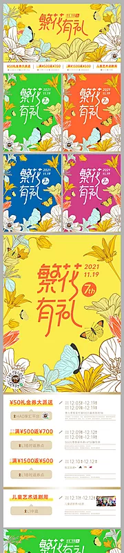 仙图网-商业购物中心7周年庆活动海报展板