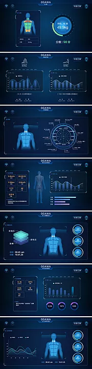 仙图网-运动健康数据大屏界面设计