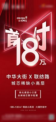 素材乐-首付18万起稀缺小高层海报