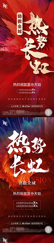 仙图网-地产红色年终冲刺热销海报