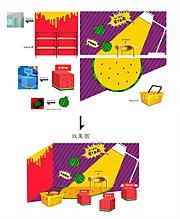 仙图网-西瓜背景墙拍照墙美陈