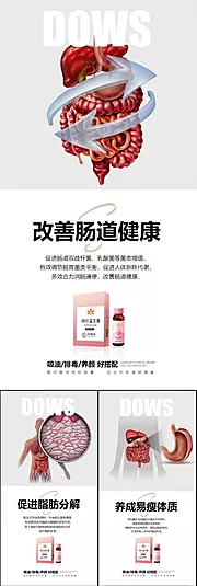 仙图网-益生菌酵素减肥塑身价值点系列海报