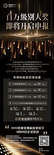 仙图网-黑金科技大奖邀请函长图海报