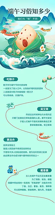 仙图网-端午节节日科普插画文章长图