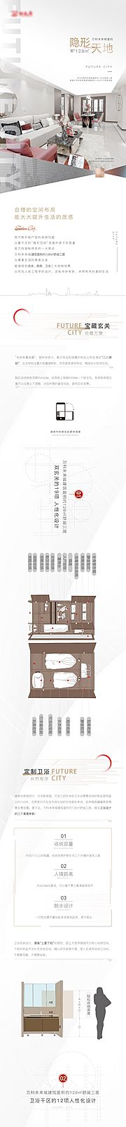 素材乐-地产户型功能空间收纳长图