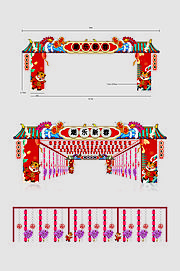 素材乐-2022新年拱门美陈设计
