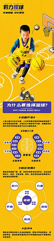 仙图网-篮球课程培训海报长图