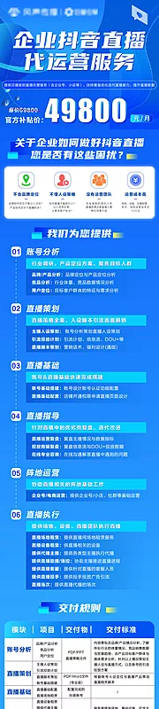 仙图网-企业抖音直播代运营服务长图