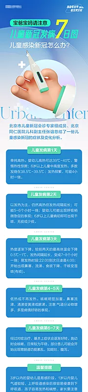 仙图网-儿童疫情新冠发病温馨提示长图