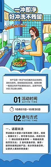 仙图网-果蔬清洁剂产品插画海报