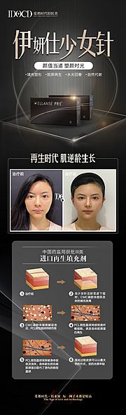 素材乐-医美伊妍仕少女针案例长图海报