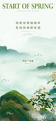 素材乐-地产立春雨水惊蛰节气海报