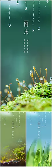 仙图网-雨水节气系列海报