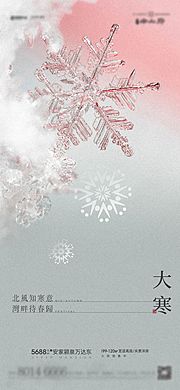 素材乐-大寒雪花海报