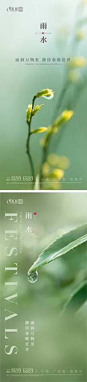 仙图网-嫩芽雨水节气海报