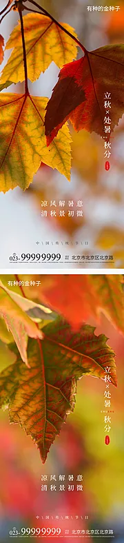 仙图网-立秋秋分处暑海报