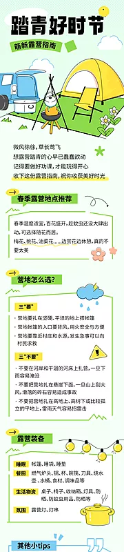 仙图网-踏青 露营 指南 宣传 公众号 文章 长图