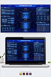 仙图网-科技蓝数据可视化智慧大屏UI管理后台首页展示.z