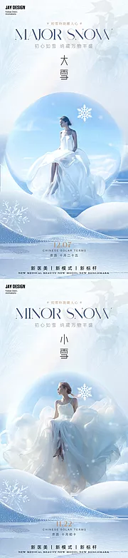 仙图网-医美大雪小雪节气海报