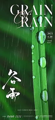 仙图网-地产二十四节气谷雨海报