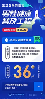 仙图网-互联网医疗男性健康惠民工程活动海报长图