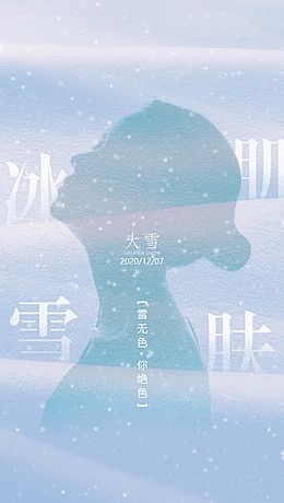 仙图网 - 海报 二十四节气 大雪 剪影 医美