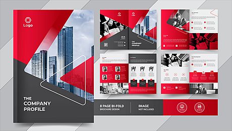 仙图网-红色商务公司简介宣传册设计模板